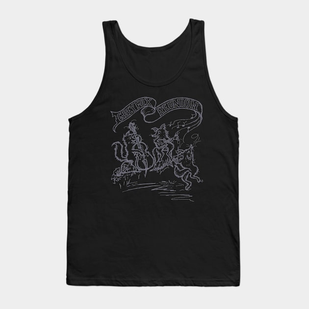 Grey Fox Reunion (gray on black) Tank Top by katgaddis